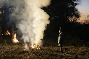 SENTADOS FRENTE AL FUEGO